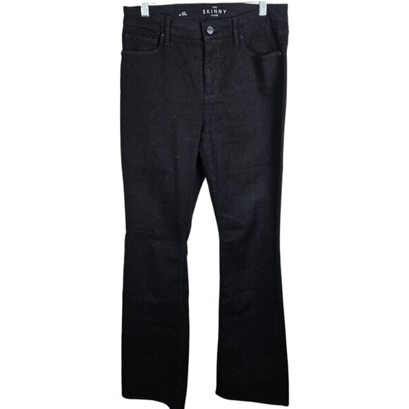 White House Black Market Denim - WHBM White House Black Market Skinny Flare Leg Black Jeans Size 6L Long Tall‎